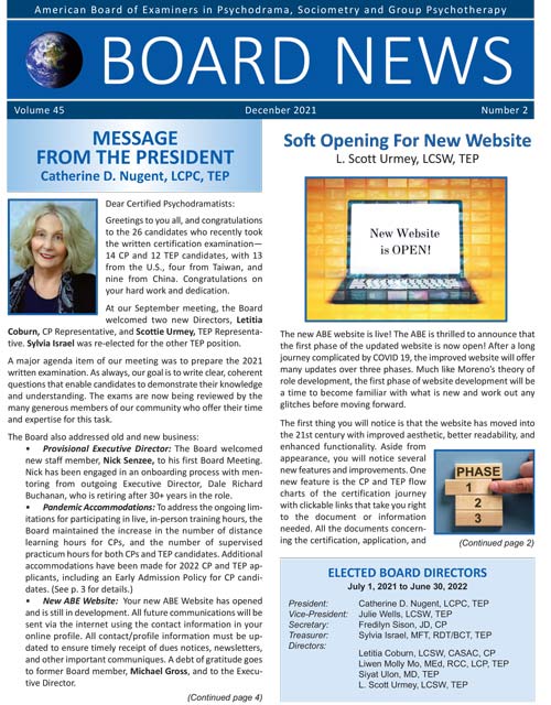 ABE Board News - Dec 2021 Newsletter
