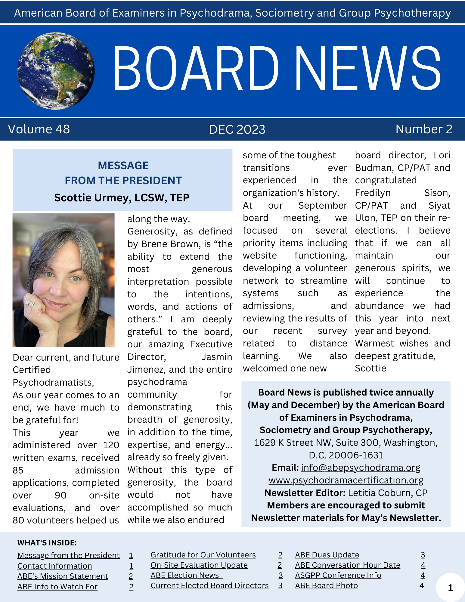 December 2023 Board News Newsletter