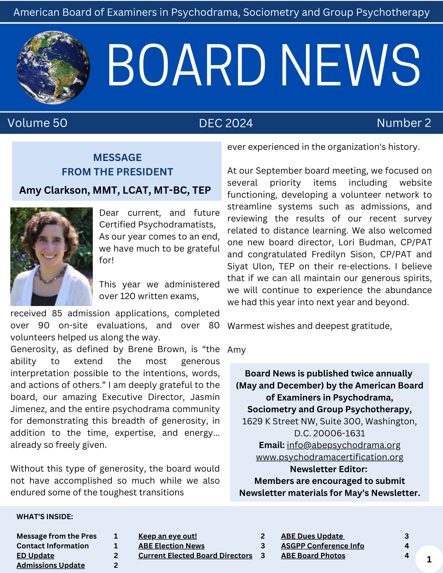 Dec 2024 Board News Newsletter cover