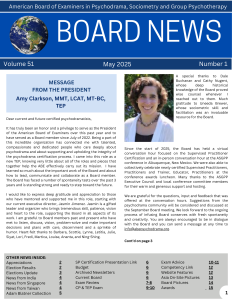 Cover page of May 2025 Board News newsletter